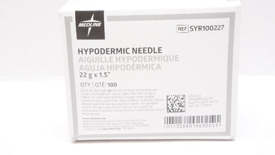 Medline SYR100227 Hypodermic Needle 22g x 15In - Box of 100